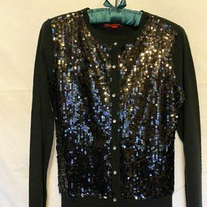 New York & Company Collection  Black Sequins Buttons Down Cardigan/Sweater~Sz.XS